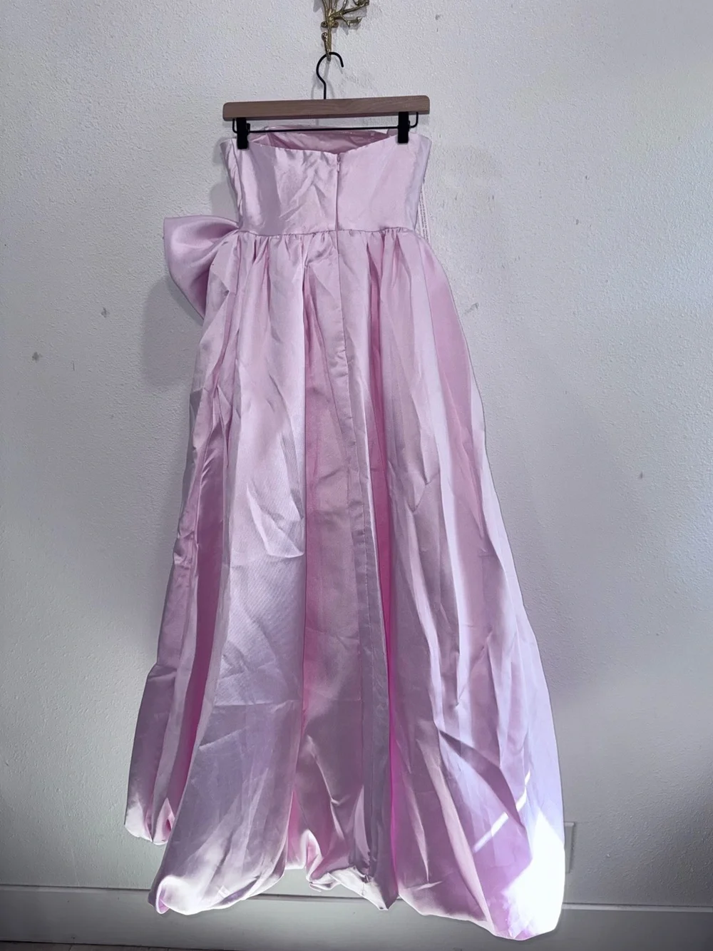 IEENA FOR MAC DUGGAL Light Pink Mikado Strapless Bubble Hem Ball Gown Bow Sz: 2 - Picture 6 of 11